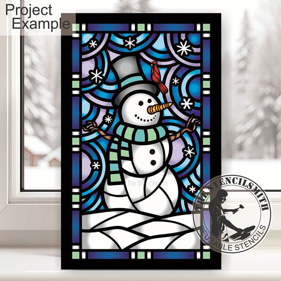 10283 Snowman Stained Glass Stencil