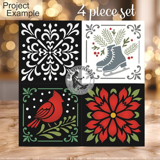 10273 Winter Micro Mini Block 4pc Stencil Set