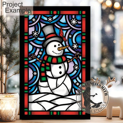 10283 Snowman Stained Glass Stencil