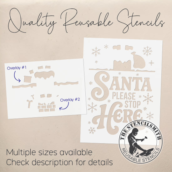 10275 Santa Please Stop Here Stencil - The Stencilsmith
