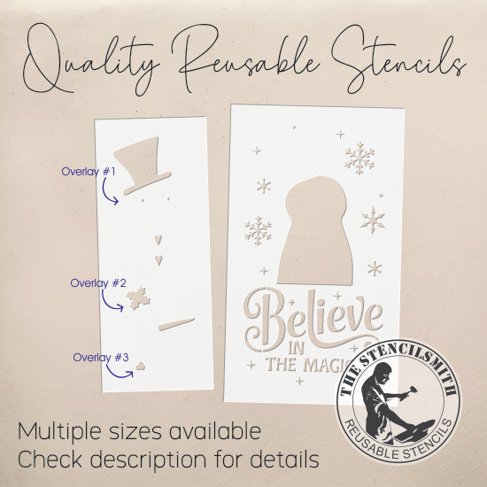 10276 Believe In The Magic Snowman Stencil - The Stencilsmith