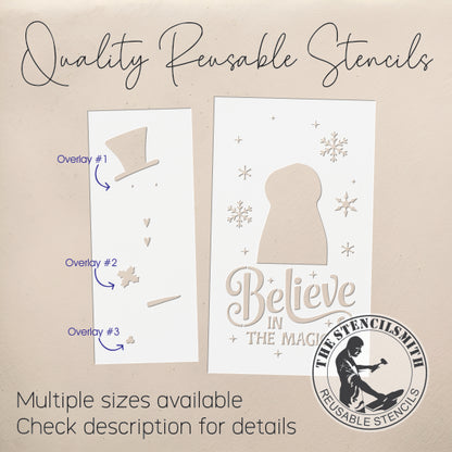 10276 Believe In The Magic Snowman Stencil - The Stencilsmith