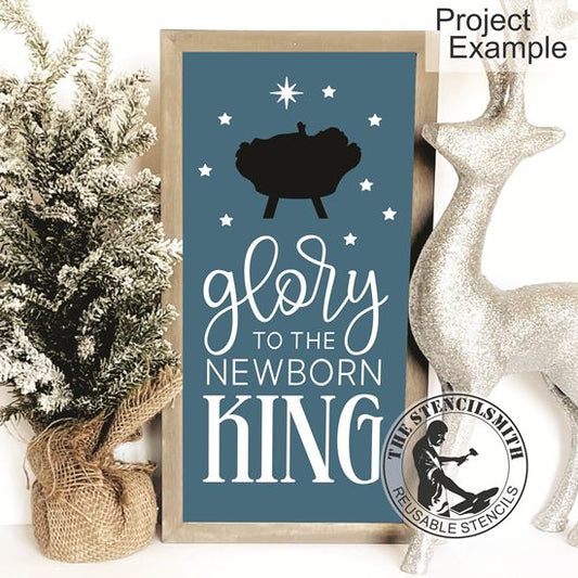 10277 Glory To The Newborn King Stencil