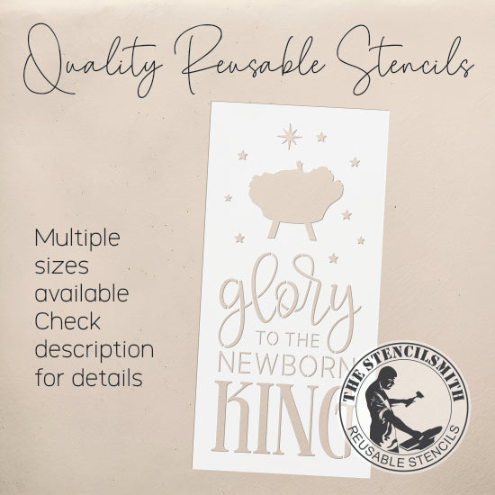 10277 Glory To The Newborn King Stencil - The Stencilsmith