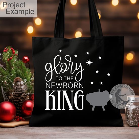 10277 Glory To The Newborn King Stencil
