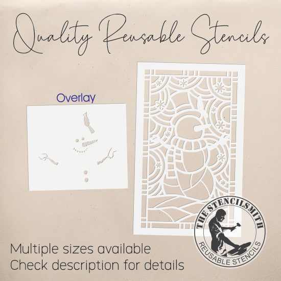 10283 Snowman Stained Glass Stencil - The Stencilsmith