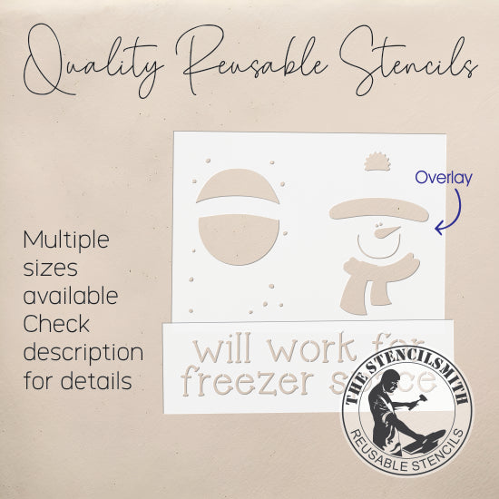 10286 Will Work For Snowman Block Stencil Set - The Stencilsmith