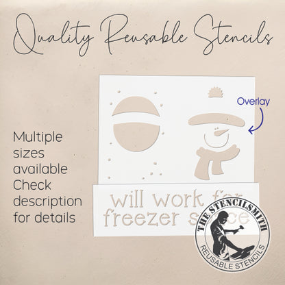 10286 Will Work For Snowman Block Stencil Set - The Stencilsmith