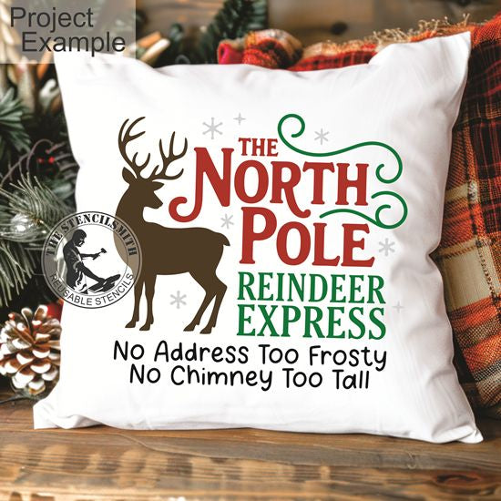 10288 North Pole Reindeer Express Stencil
