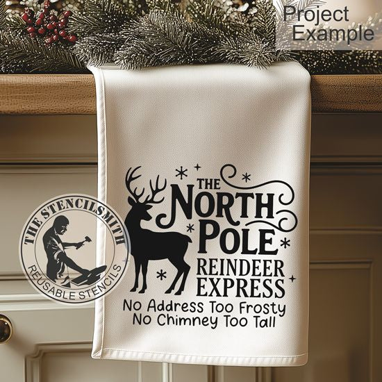 10288 North Pole Reindeer Express Stencil