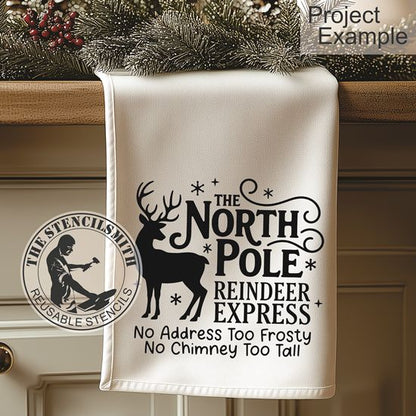 10288 North Pole Reindeer Express Stencil