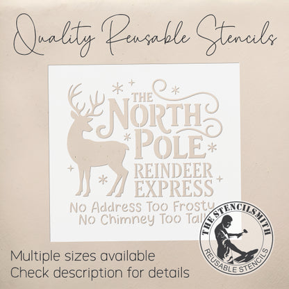 10288 North Pole Reindeer Express Stencil - The Stencilsmith