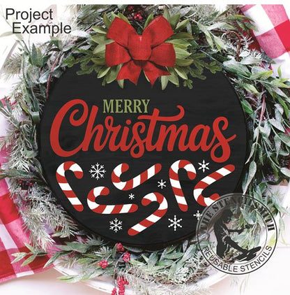 10291 Merry Christmas Candy Cane Stencil