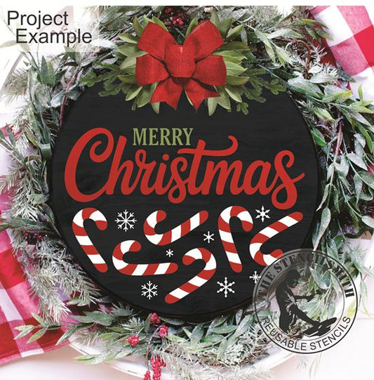10291 Merry Christmas Candy Cane Stencil