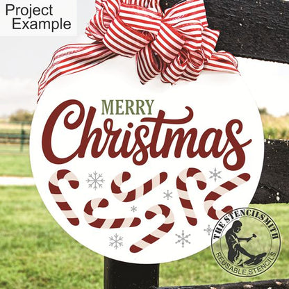 10291 Merry Christmas Candy Cane Stencil