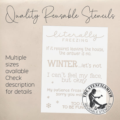 10303 Winter Humor Collection Stencil - The Stencilsmith
