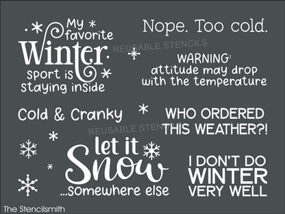 10304 Winter Humor Collection Stencil