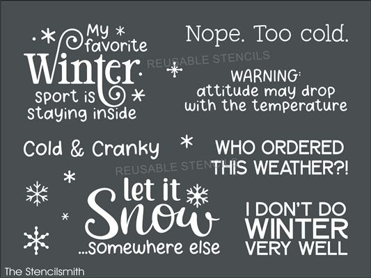 10304 Winter Humor Collection Stencil