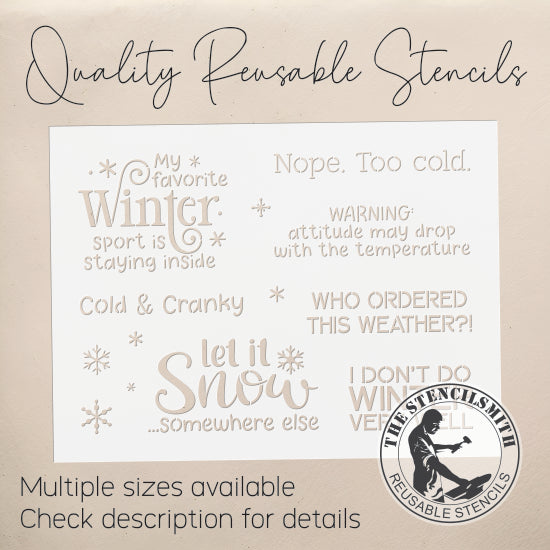10304 Winter Humor Collection Stencil - The Stencilsmith