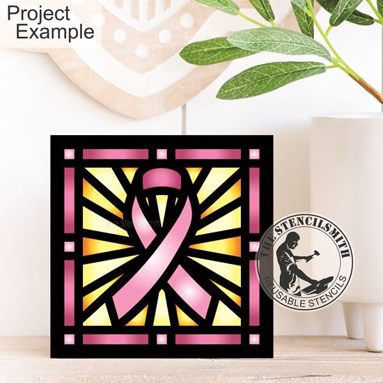 10307 Ribbon Stained Glass Stencil - The Stencilsmith