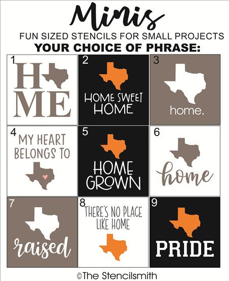 10320 Texas Mini Stencils - The Stencilsmith