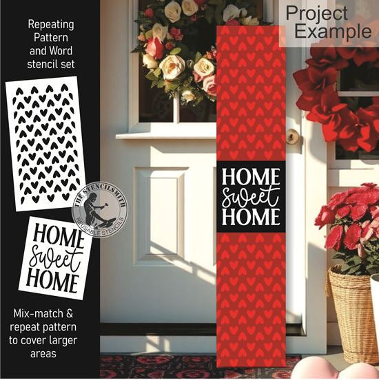 10321 Home Sweet Home Heart Pattern Stencil Set