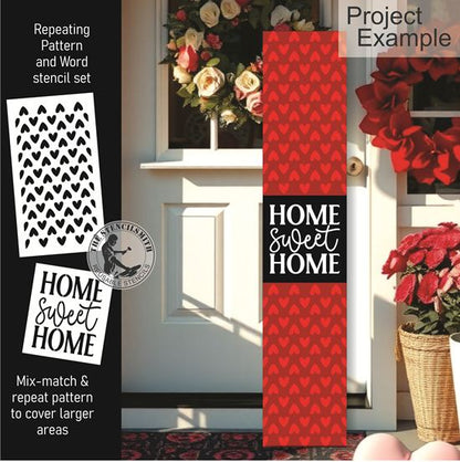 10321 Home Sweet Home Heart Pattern Stencil Set