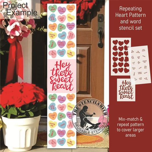 10323 Hey There Sweetheart Pattern Stencil Set