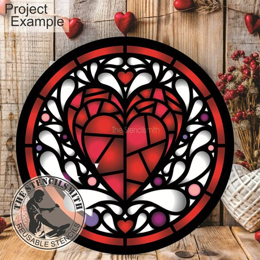 10326 Heart Stained Glass Stencil