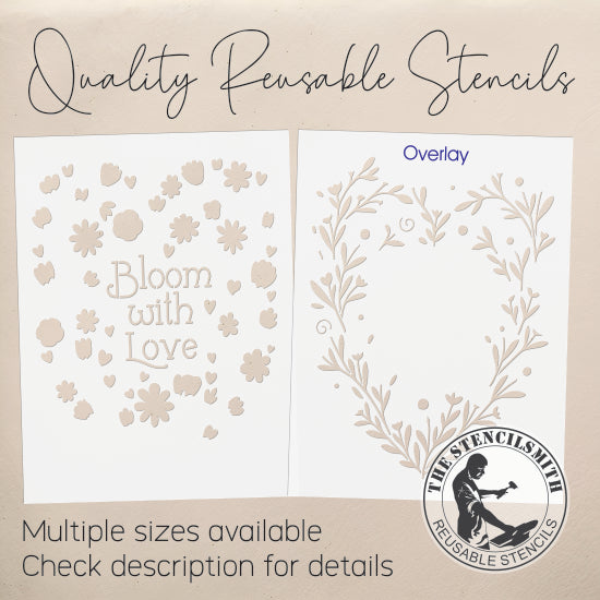 10327 Bloom With Love Stencil - The Stencilsmith