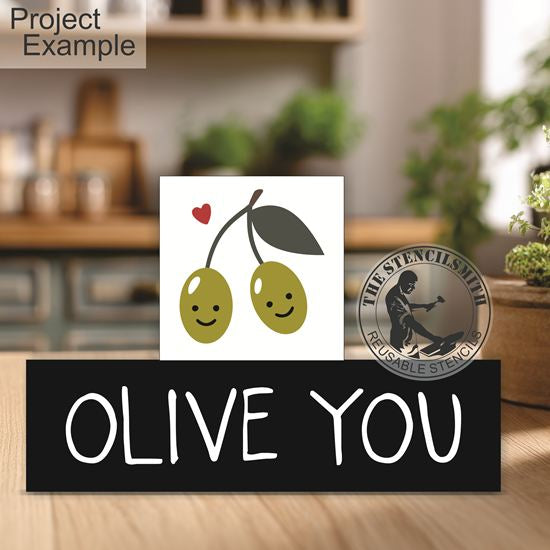 10328 Olive You Block Stencil Set - The Stencilsmith