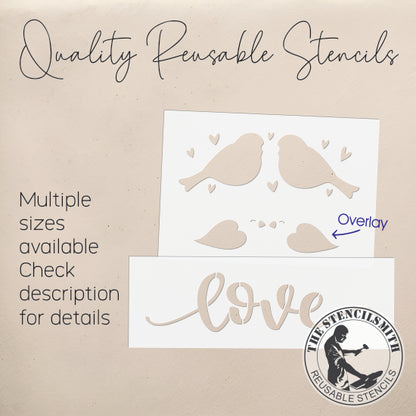 10332 Love Birds Block Stencil Set - The Stencilsmith