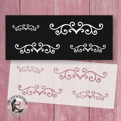 10334 Heart Decorative Borders Stencil