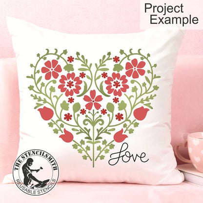 10337 Floral Heart Love Stencil