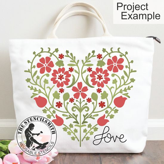 10337 Floral Heart Love Stencil