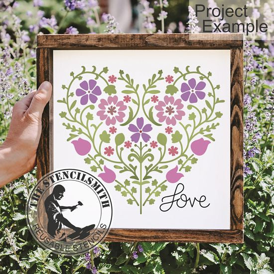 10337 Floral Heart Love Stencil