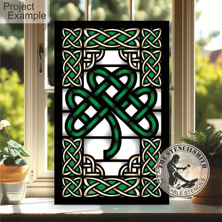 10339 Shamrock Stained Glass Stencil - The Stencilsmith