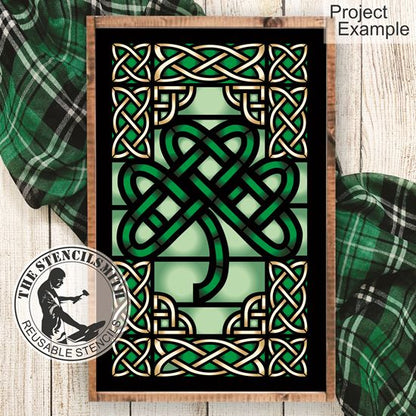 10339 Shamrock Stained Glass Stencil - The Stencilsmith