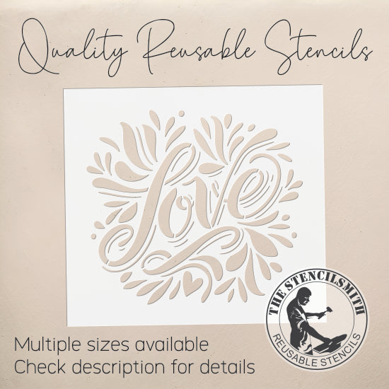 10340 Decorative Love Stencil - The Stencilsmith