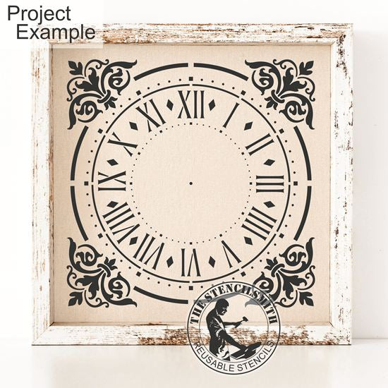 10341 Roman Numeral Clock Face Stencil - The Stencilsmith