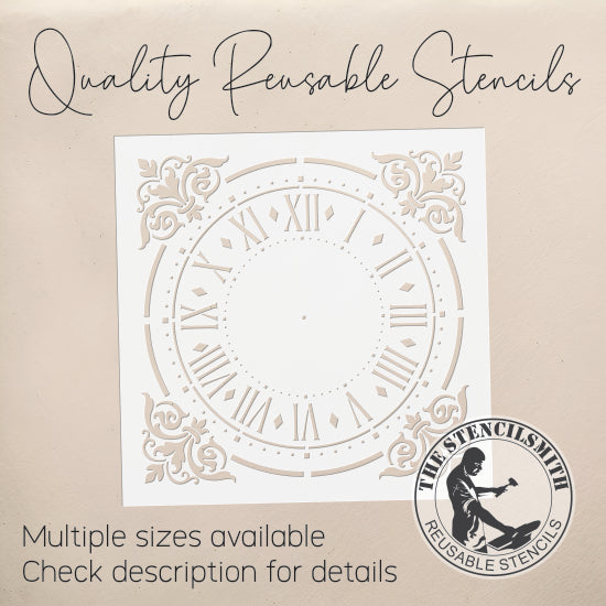 10341 Roman Numeral Clock Face Stencil - The Stencilsmith