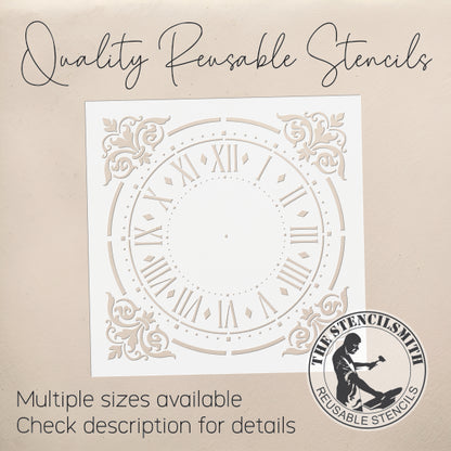 10341 Roman Numeral Clock Face Stencil - The Stencilsmith