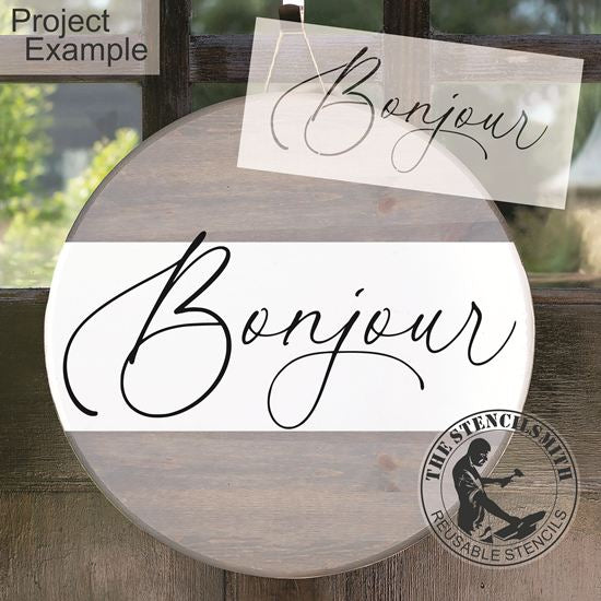 10345 Bonjour Stencil - The Stencilsmith