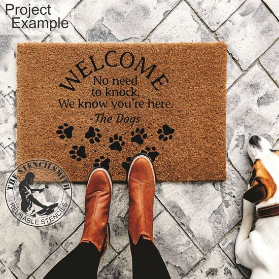 10357 No Need To Knock Dogs Stencil