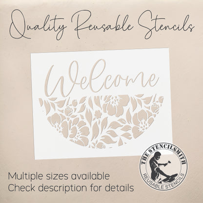 10363 Welcome Floral Stencil - The Stencilsmith