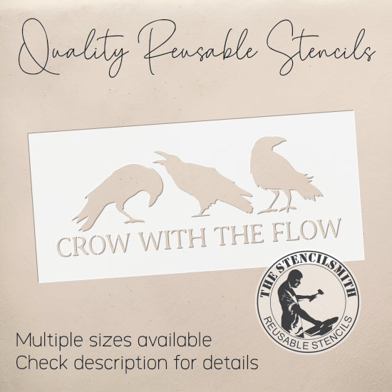 10366 Crow With The Flow Stencil - The Stencilsmith