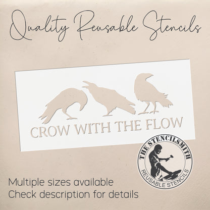 10366 Crow With The Flow Stencil - The Stencilsmith