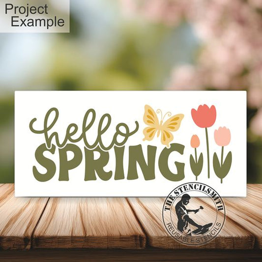 10368 Hello Spring Stencil