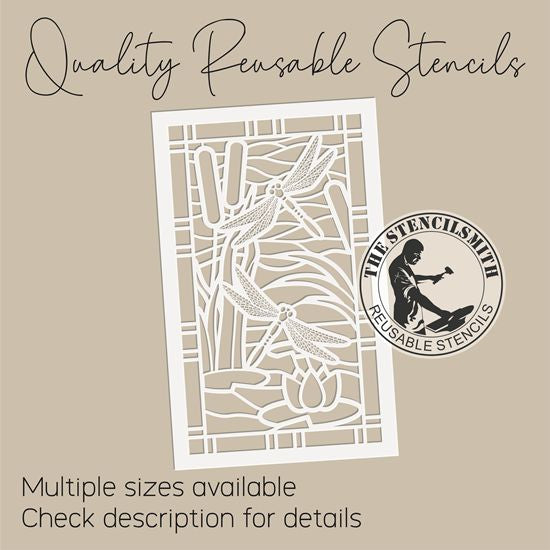 10379 Dragonfly Stained Glass Stencil - The Stencilsmith