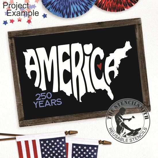 10383 America Shape Stencil - The Stencilsmith
